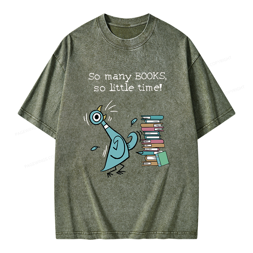 Pagewings So Many Books So Little Time Unisex Washed T-shirt