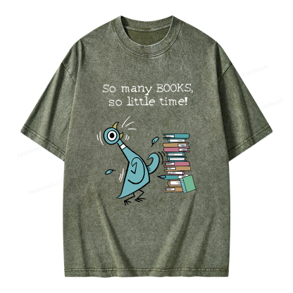 Pagewings So Many Books So Little Time Unisex Washed T-shirt