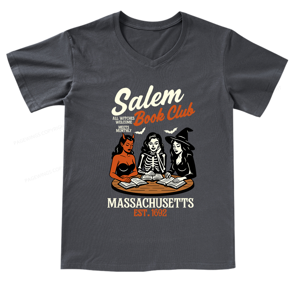 Pagewings Salem Book Club V-neck T-shirt