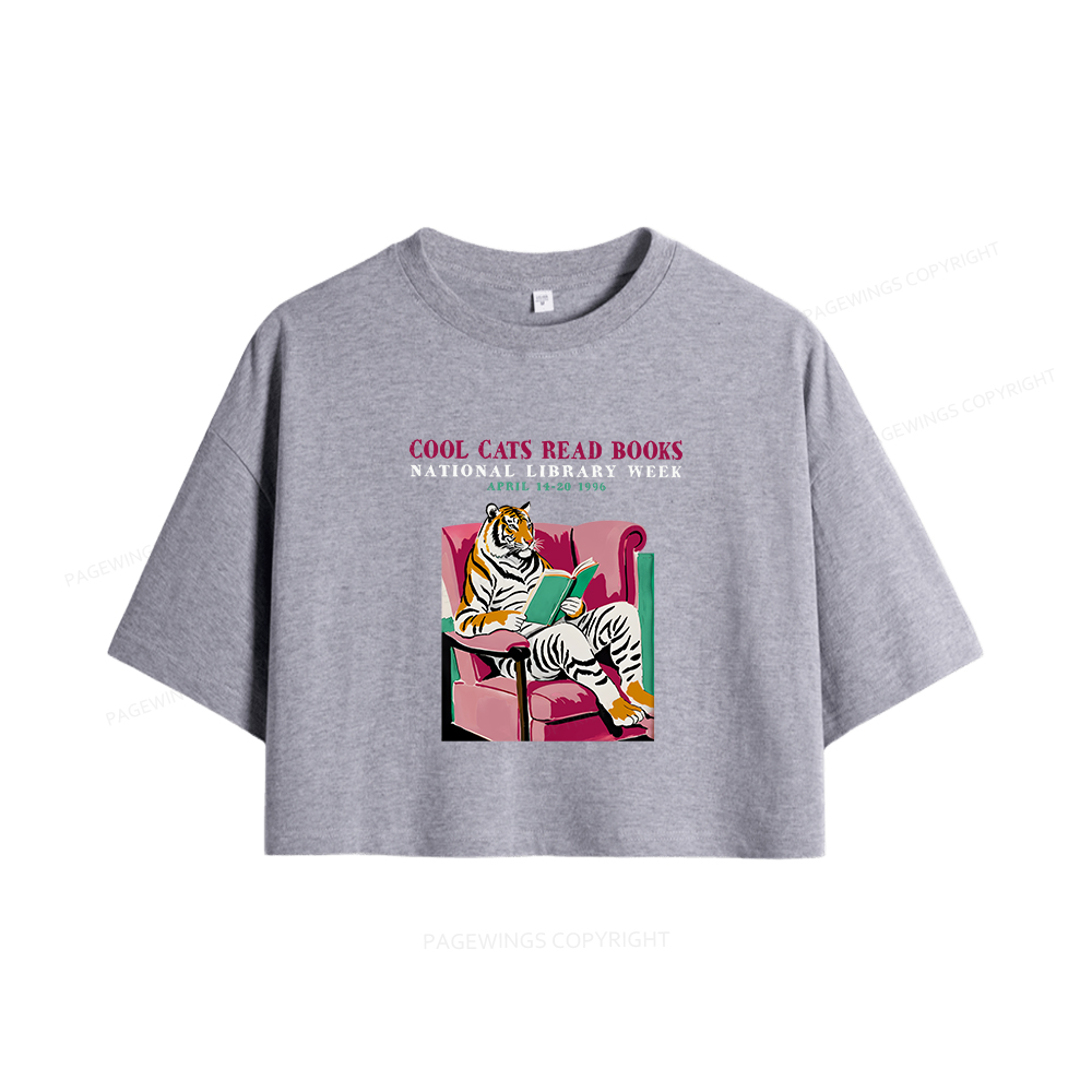 Pagewings Library Week Poster 1996 Women Crop Tops