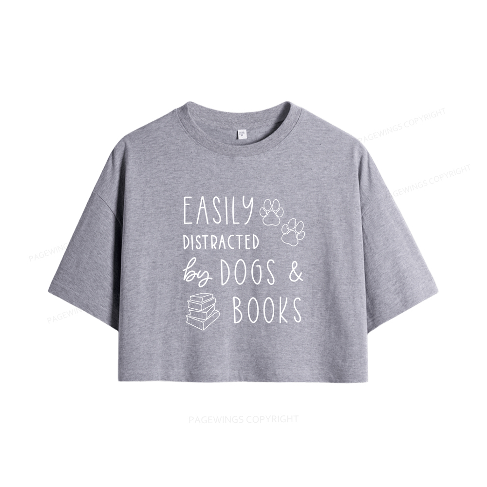 Pagewings Dogs And Books Women Crop Tops