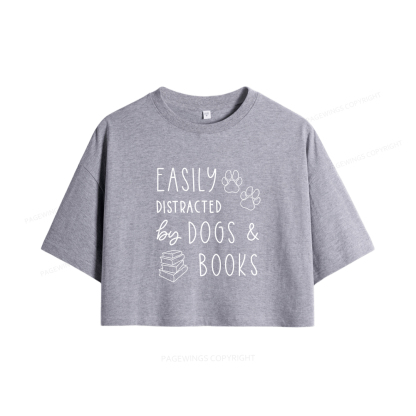 Pagewings Dogs And Books Women Crop Tops