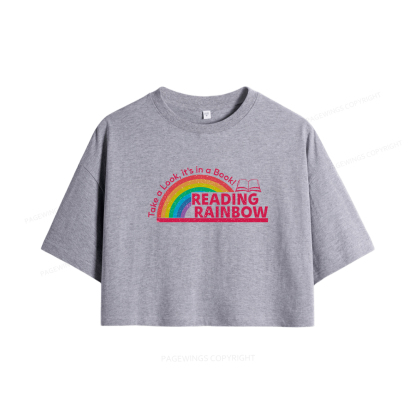 Pagewings Reading Rainbow Women Crop Tops
