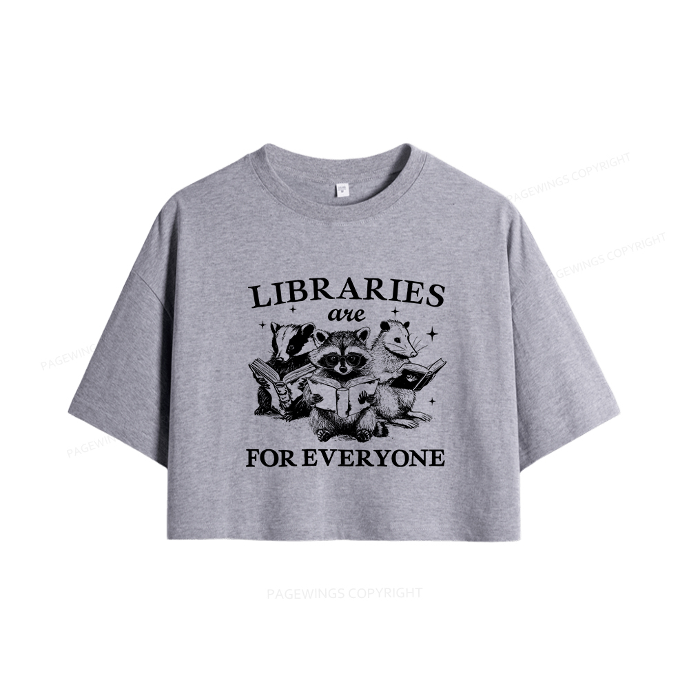 Pagewings Libraries Are For Everyone Women Crop Tops