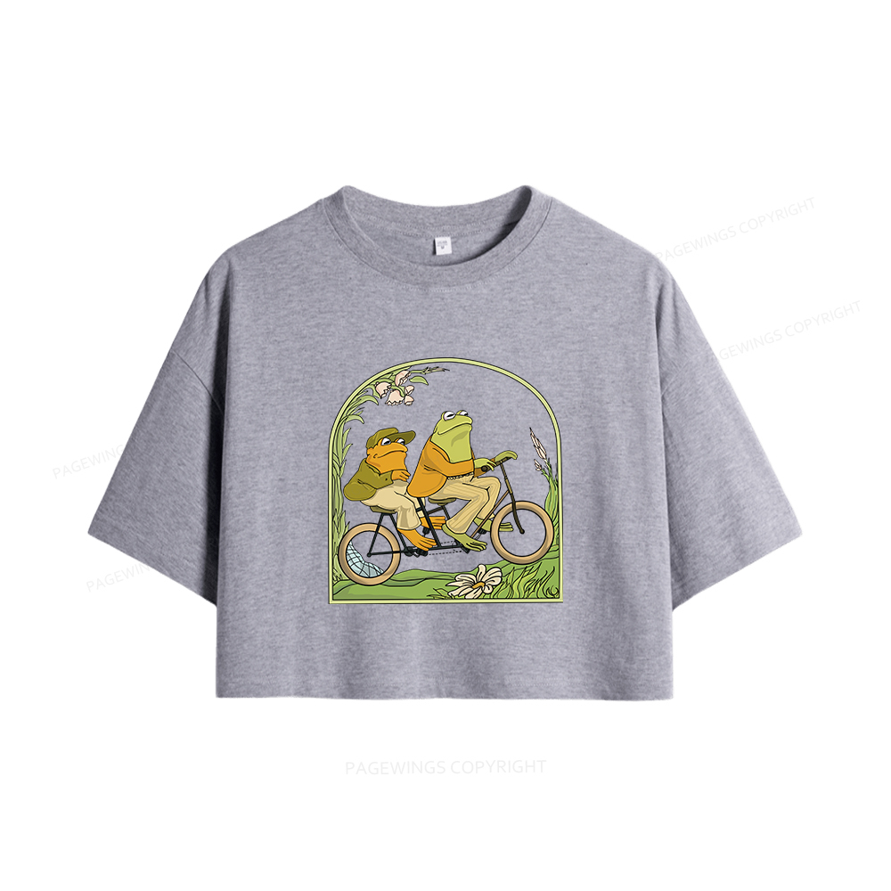 Pagewings Frog And Toad Book Vintage Women Crop Tops