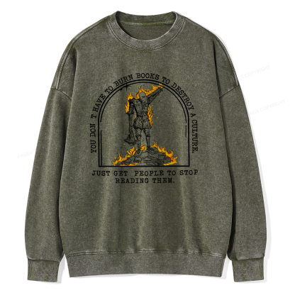 Pagewings Book Lovers Shirts, Literary Gift Unisex Washed Sweatshirt