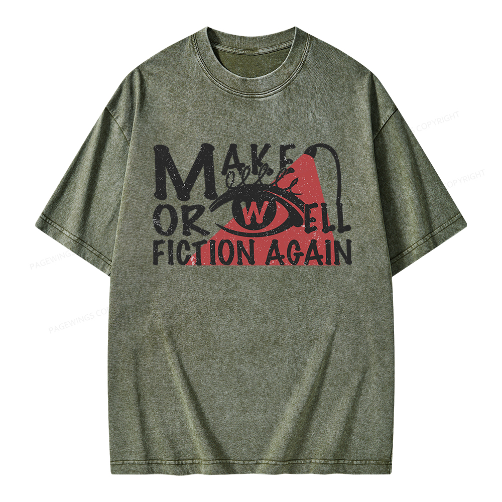 Pagewings Make Orwell Fiction Again Unisex Washed T-shirt