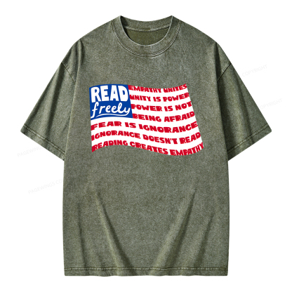 Pagewings Read Freely Empathy Unites Unisex Washed T-shirt