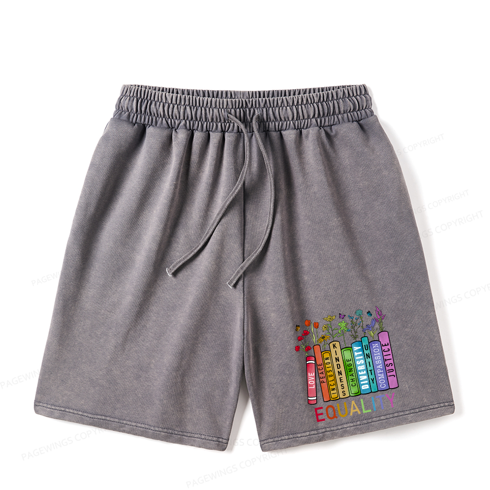 Pagewings Equal Rights Unisex Washed Shorts