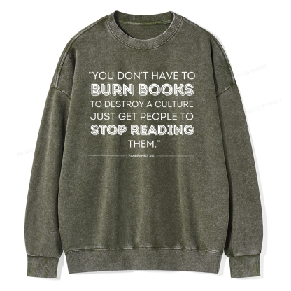 Pagewings Dystopian Book Shirt Classic Literature Gift Unisex Washed Sweatshirt