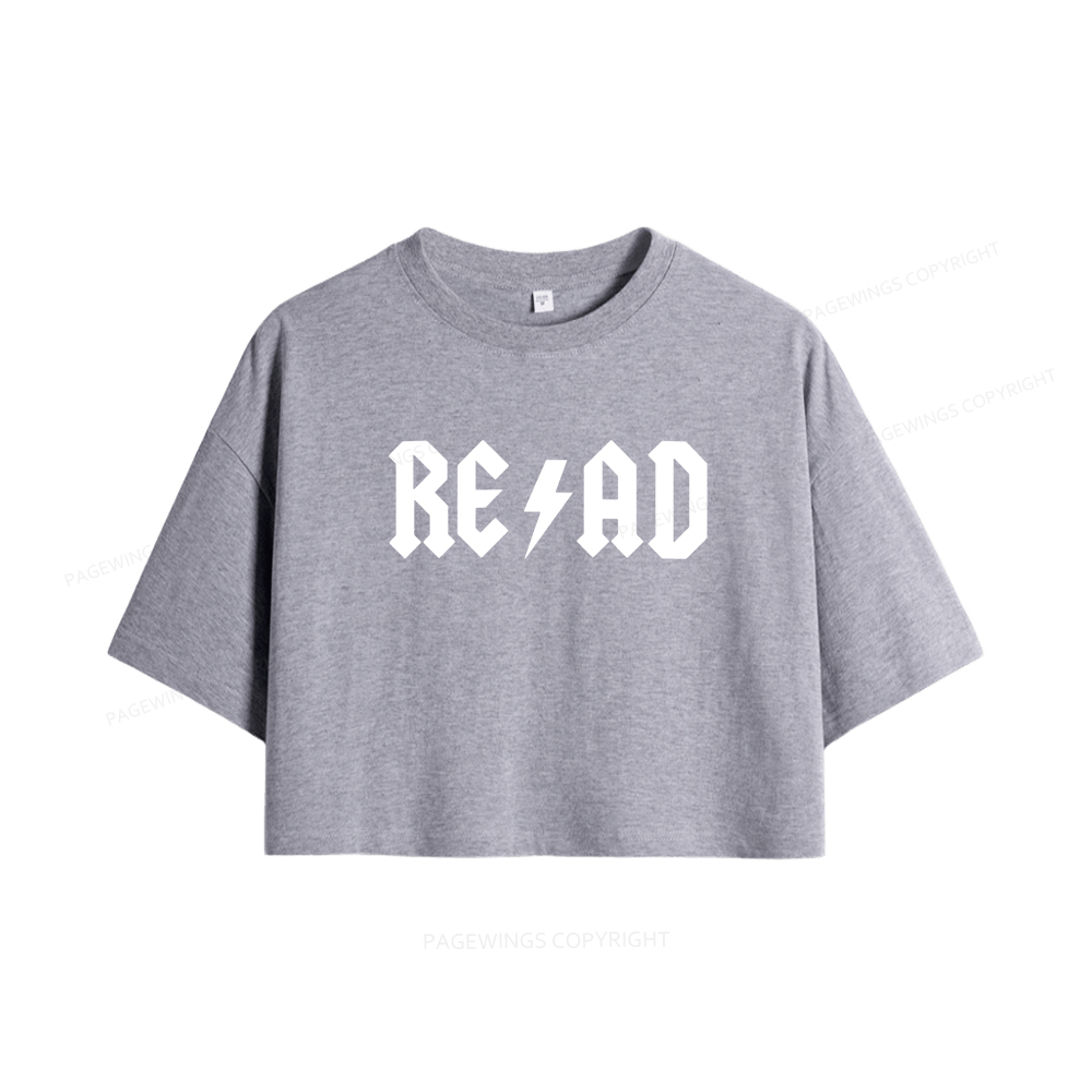 Pagewings Read Back In The Library Women Crop Tops