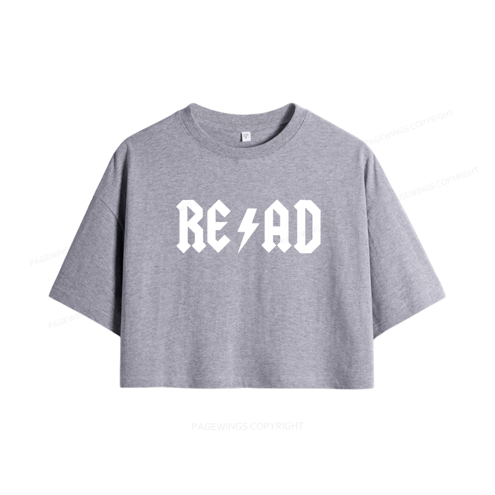 Pagewings Read Back In The Library Women Crop Tops