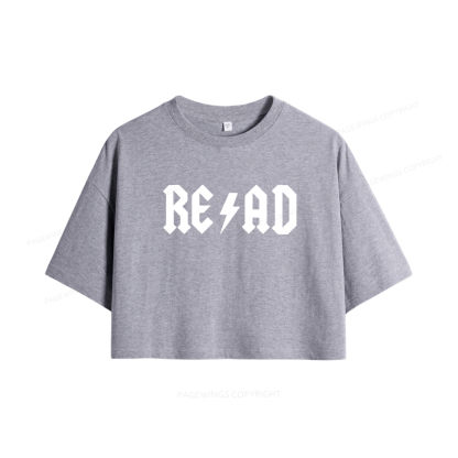 Pagewings Read Back In The Library Women Crop Tops