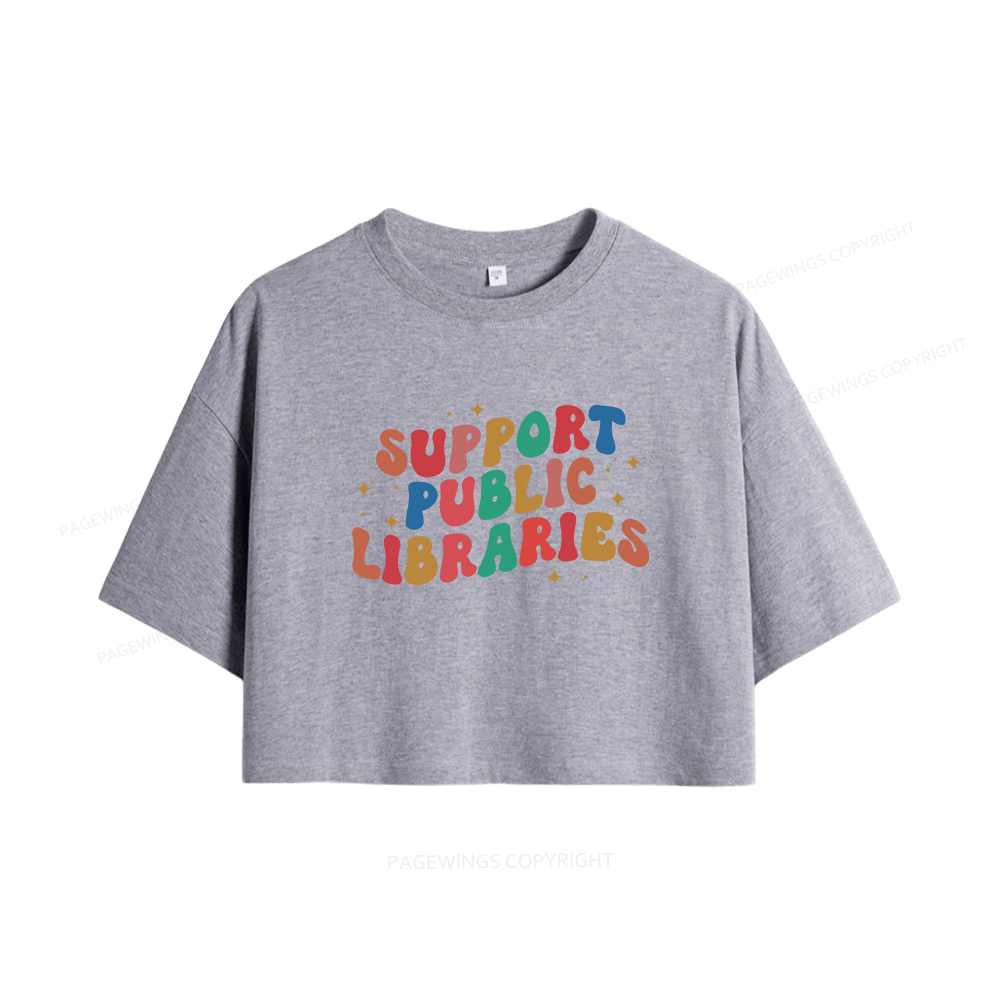 Pagewings Public Library Women Crop Tops