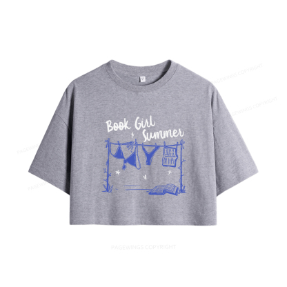 Pagewings Book Girl Summer Bookish Women Crop Tops