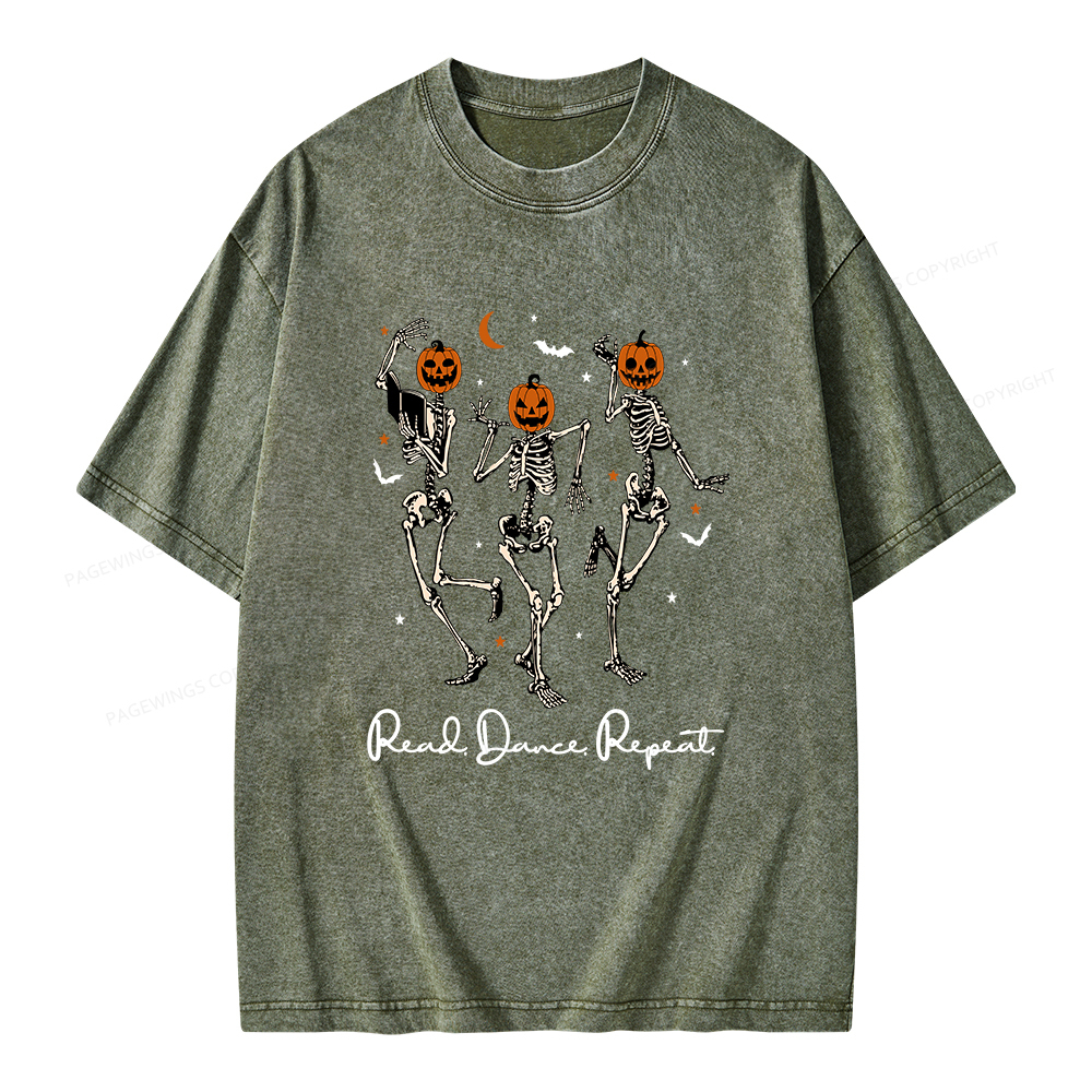 Pagewings Read Dance Repeat Unisex Washed T-shirt