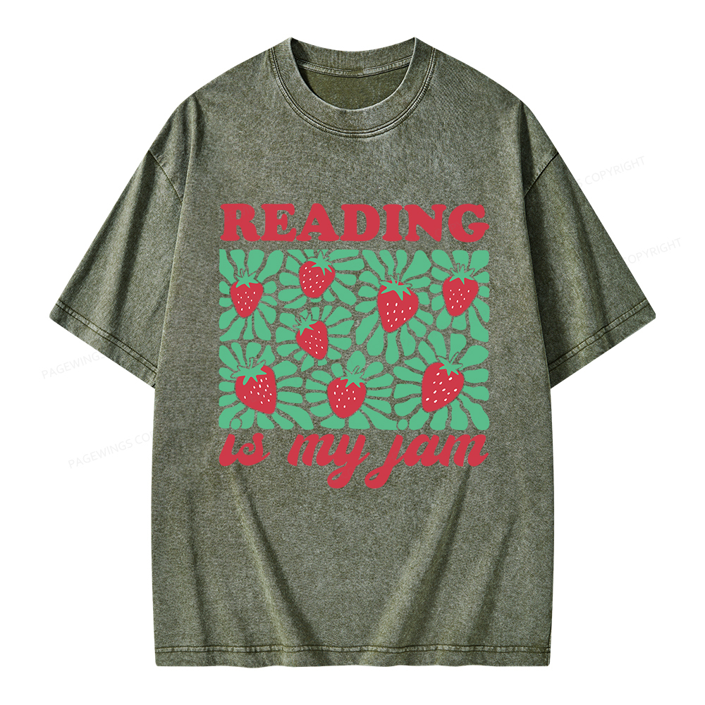 Pagewings Reading Is My Jam Unisex Washed T-shirt