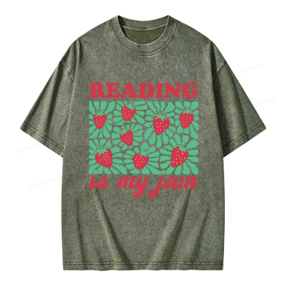 Pagewings Reading Is My Jam Unisex Washed T-shirt