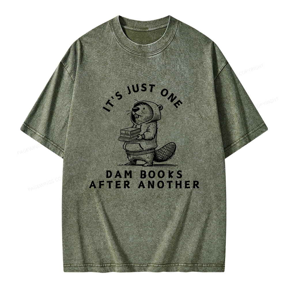 Pagewings It’s Just One Dam Books After Another Unisex Washed T-shirt