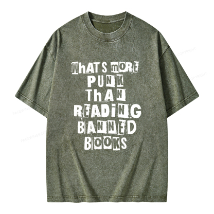 Pagewings What’s More Punk Than Reading Banned Books Unisex Washed T-shirt