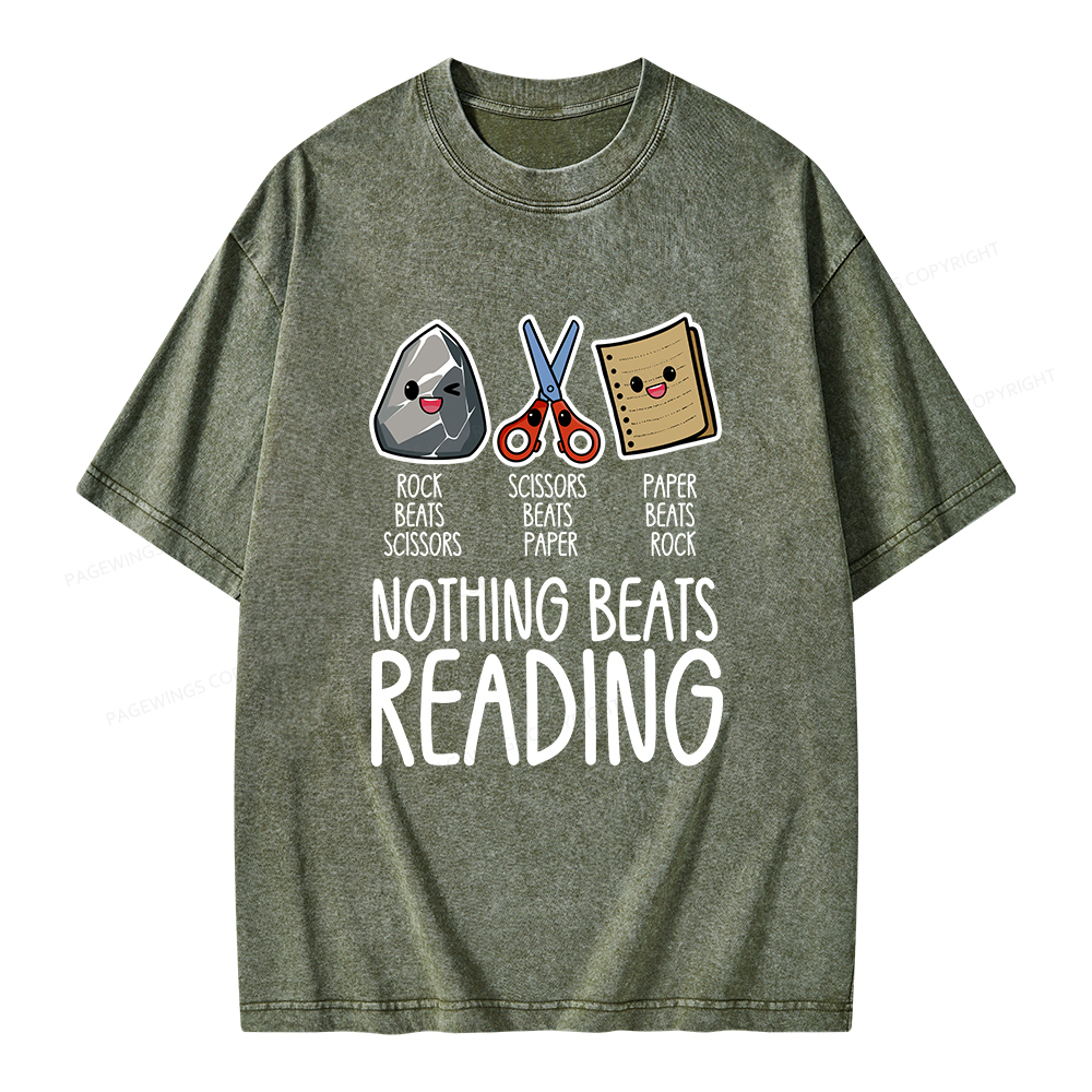 Pagewings Nothing Beats Reading Unisex Washed T-shirt