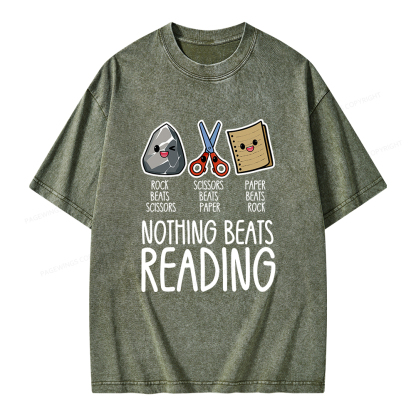 Pagewings Nothing Beats Reading Unisex Washed T-shirt