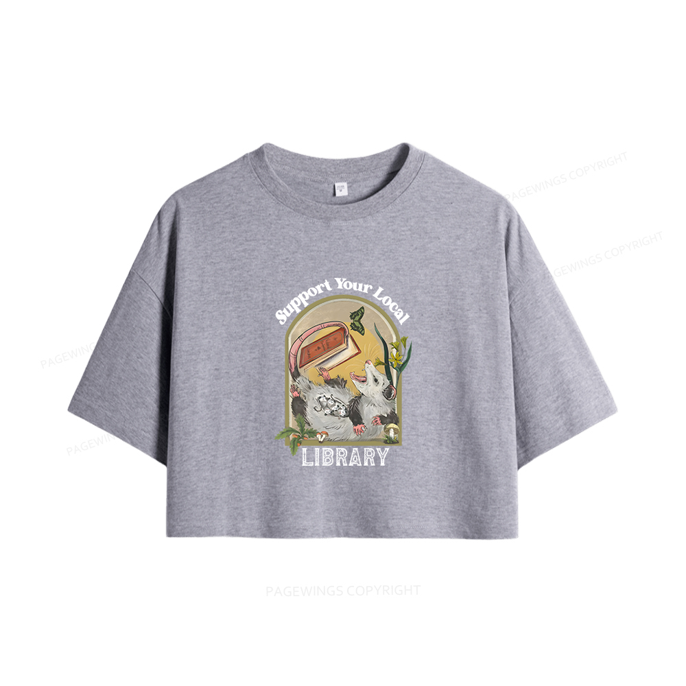 Pagewings Library Readers Make Leaders Jersey Women Crop Tops