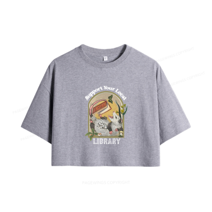 Pagewings Library Readers Make Leaders Jersey Women Crop Tops