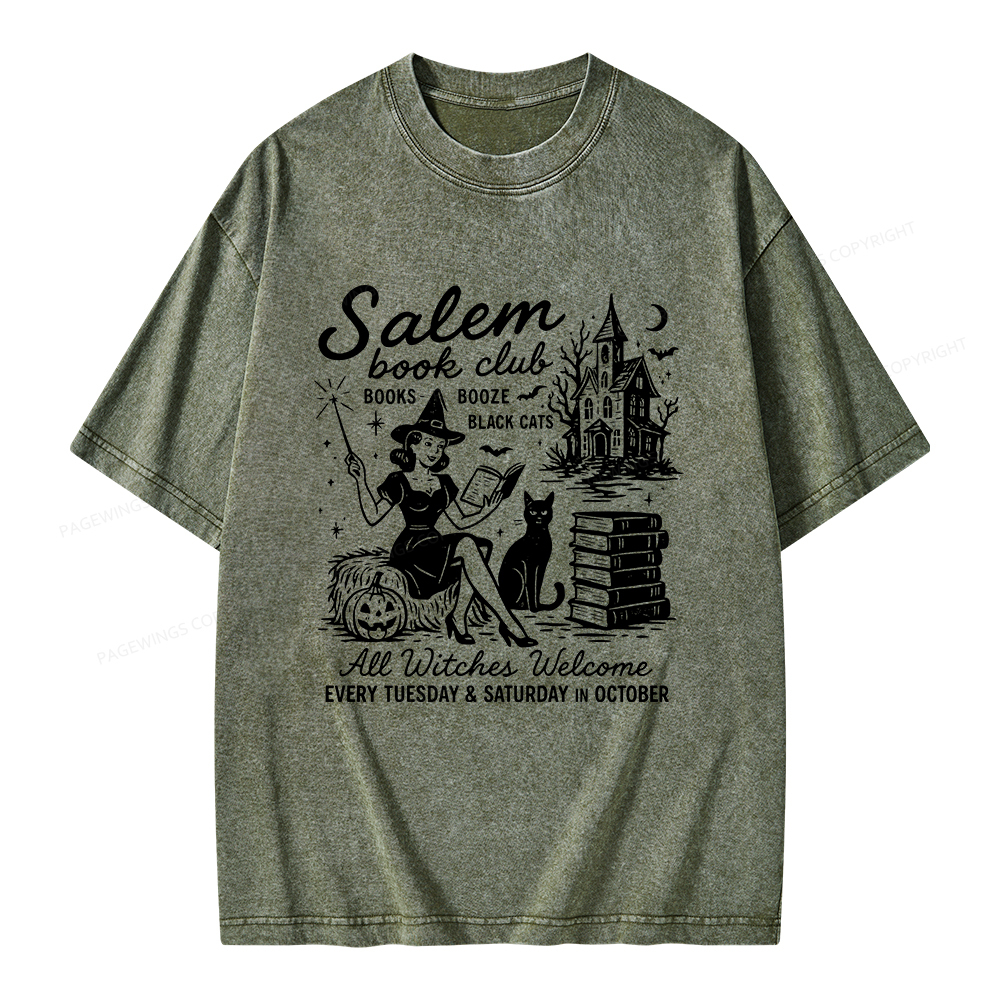 Pagewings Salem Book Club Unisex Washed T-shirt
