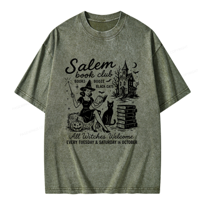 Pagewings Salem Book Club Unisex Washed T-shirt