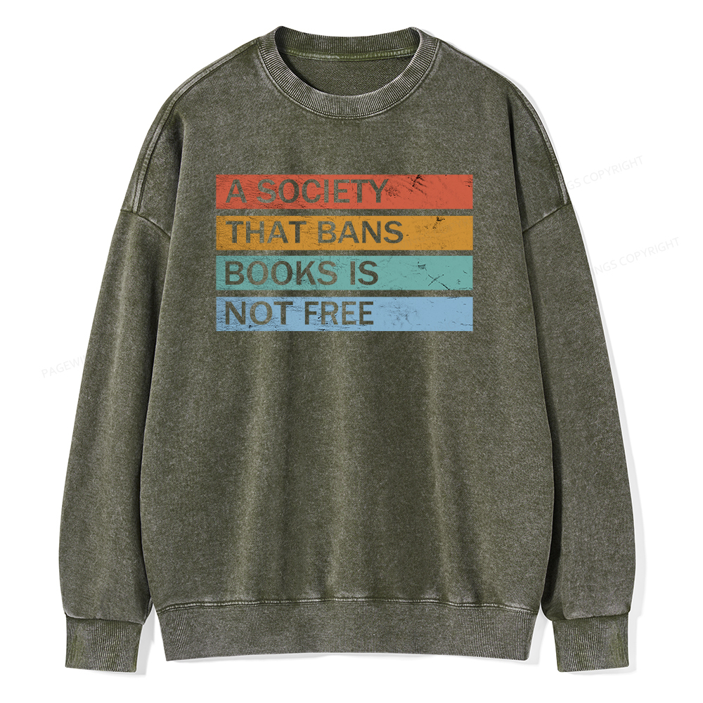 Pagewings Banned Books Shirt, Read Banned Books Unisex Washed Sweatshirt