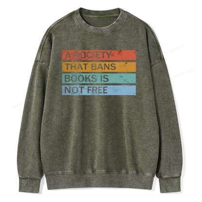 Pagewings Banned Books Shirt, Read Banned Books Unisex Washed Sweatshirt