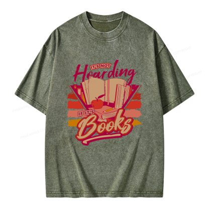 Pagewings It's Not Hoarding If It's Books Unisex Washed T-shirt
