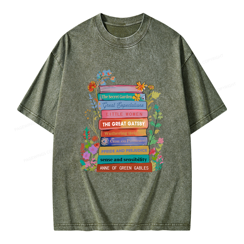 Pagewings Personalized Book Name Unisex Washed T-shirt