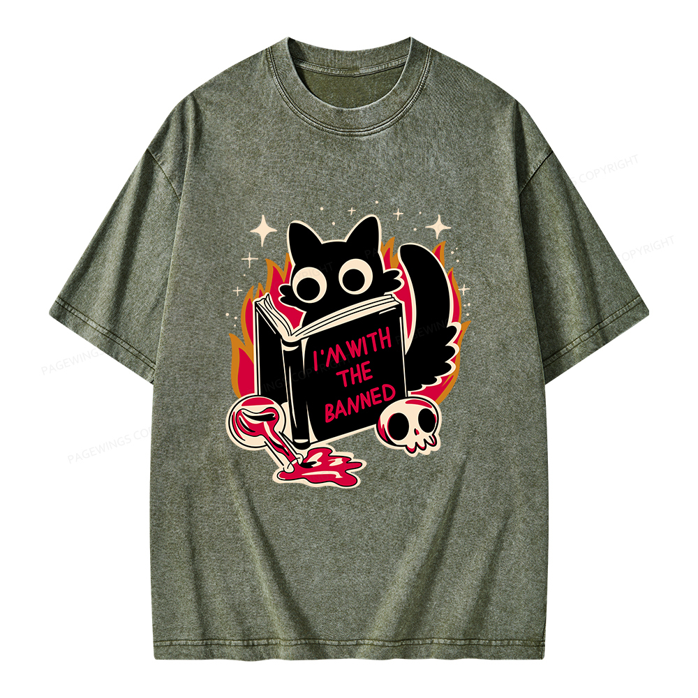 Pagewings I‘m With The Banned Unisex Washed T-shirt