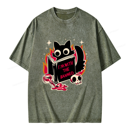 Pagewings I‘m With The Banned Unisex Washed T-shirt