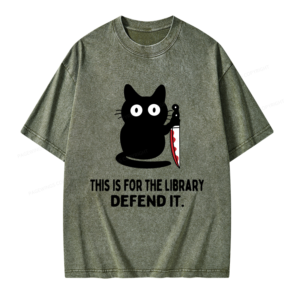Pagewings This Is For The Library Defend It Unisex Washed T-shirt