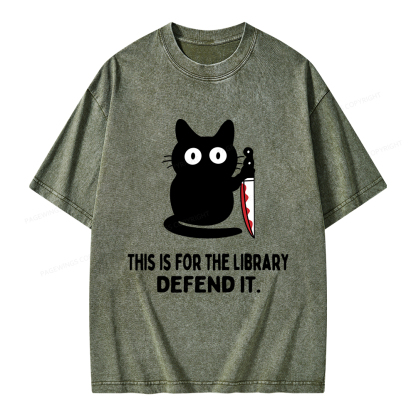 Pagewings This Is For The Library Defend It Unisex Washed T-shirt
