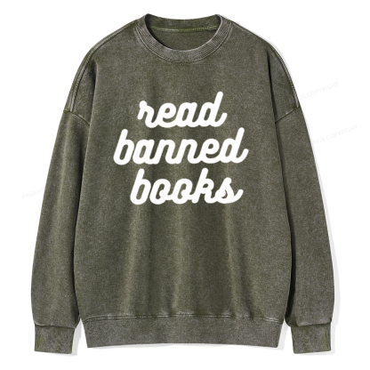 Pagewings Read Banned Books Unisex Tee Unisex Washed Sweatshirt