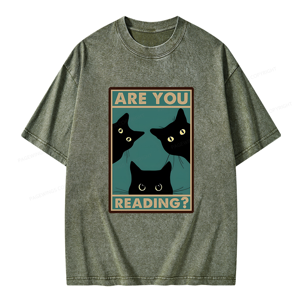 Pagewings Are You Reading Unisex Washed T-shirt