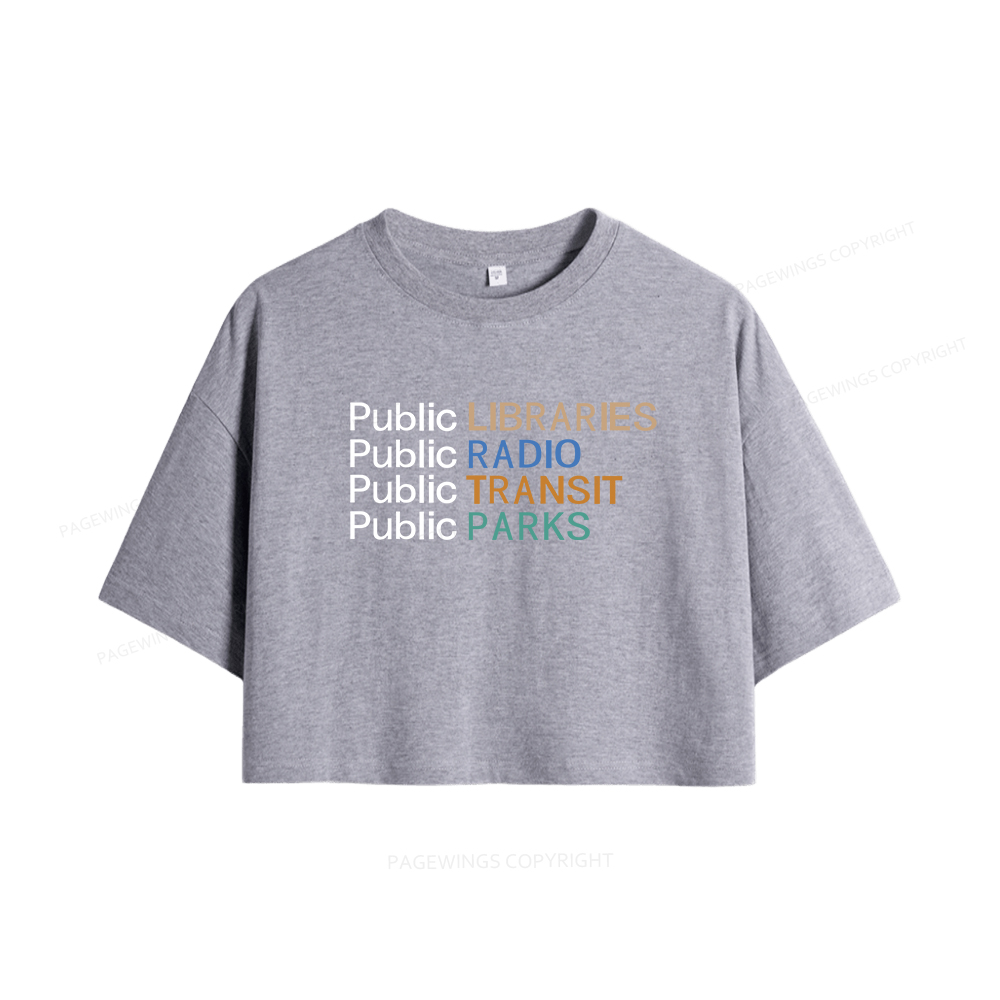 Pagewings Public Libraries Radio Transit Parks Women Crop Tops