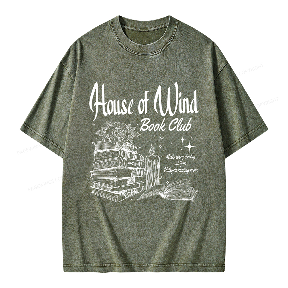 Pagewings House Of Wind Book Club Unisex Washed T-shirt