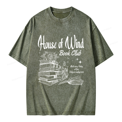 Pagewings House Of Wind Book Club Unisex Washed T-shirt