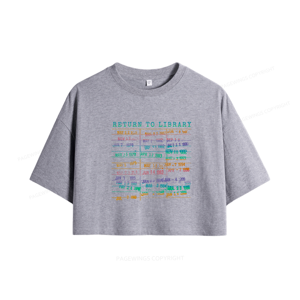 Pagewings Vintage Library Rainbow Women Crop Tops