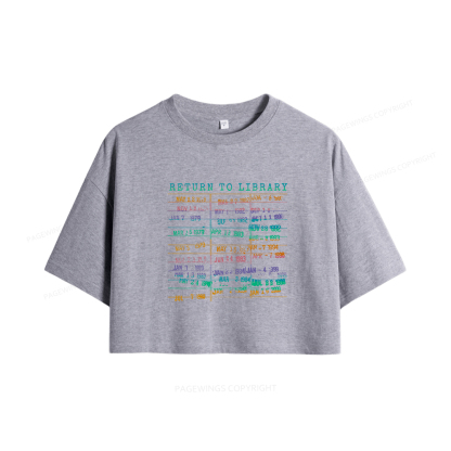 Pagewings Vintage Library Rainbow Women Crop Tops