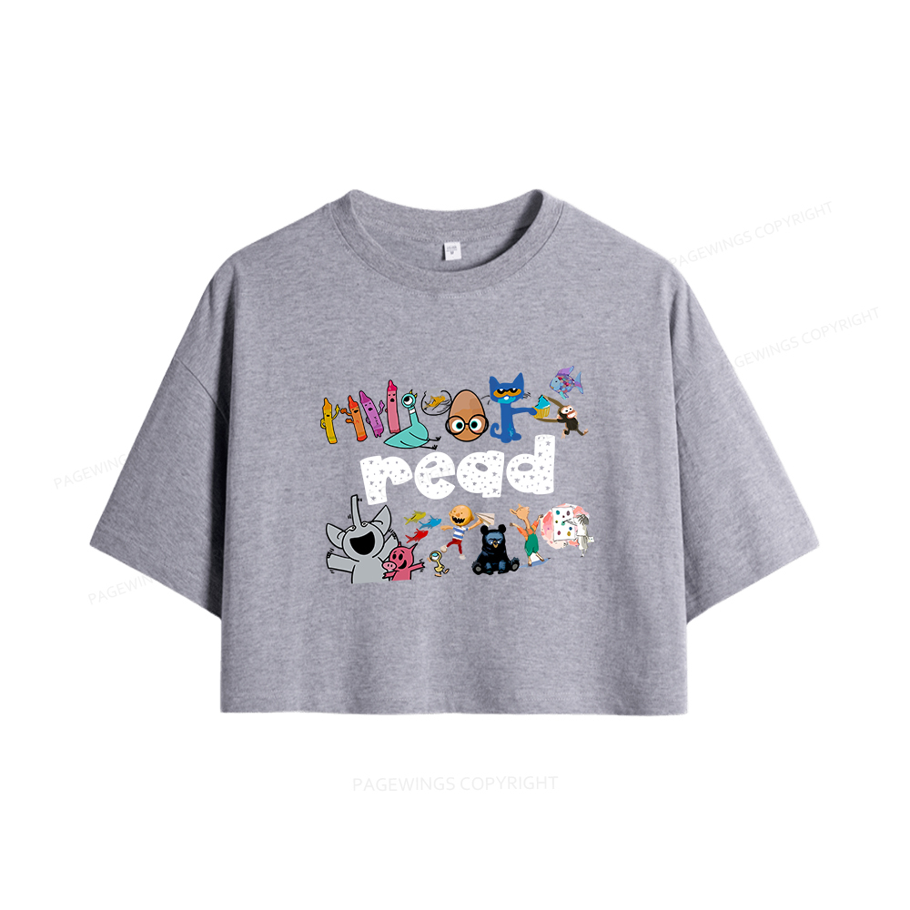 Pagewings Reading Bookish Women Crop Tops