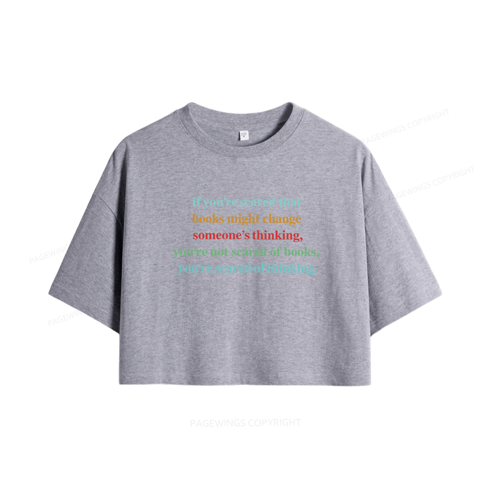Pagewings Censorship Social Justice Shirt Booktrovert Women Crop Tops