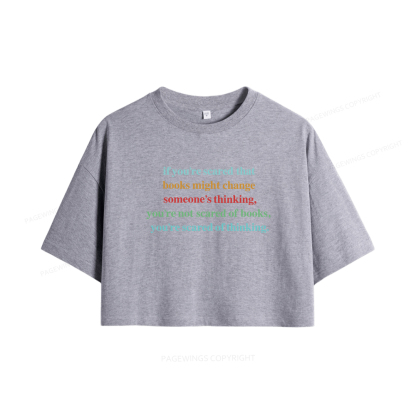 Pagewings Censorship Social Justice Shirt Booktrovert Women Crop Tops