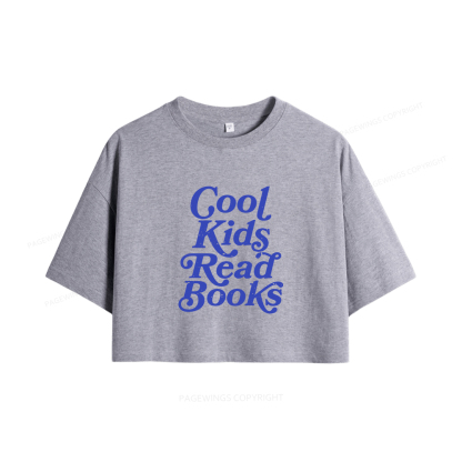 Pagewings Cool Kids Read Books Women Crop Tops