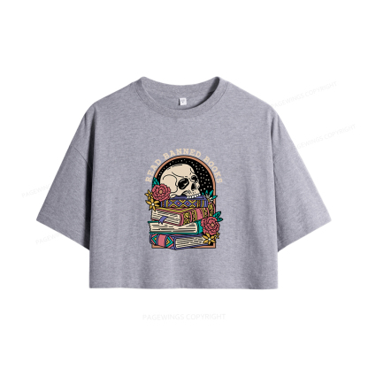 Pagewings Read Banned Book Floral Women Crop Tops
